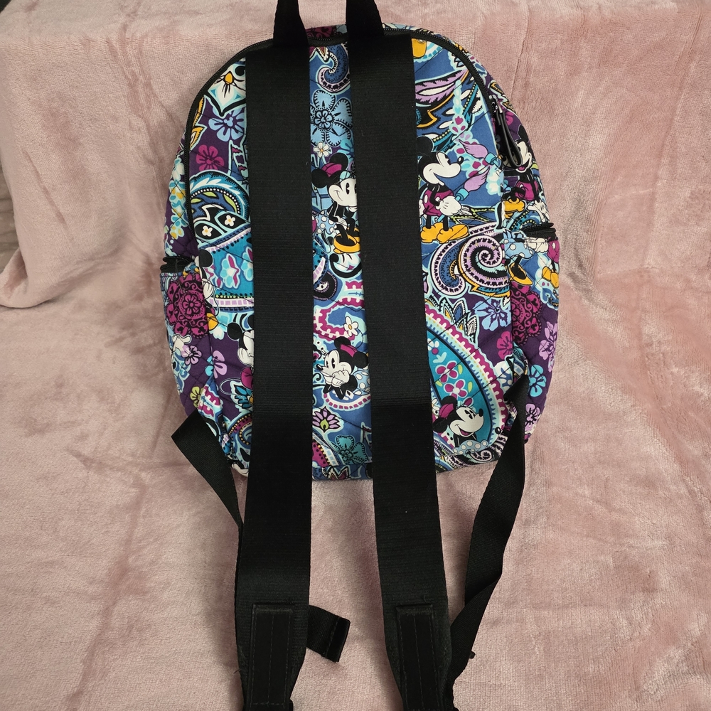Vera Bradley Multicolor Purple & Blue Paisley Disney Quilted Mini Backpack - Picture 2 of 3